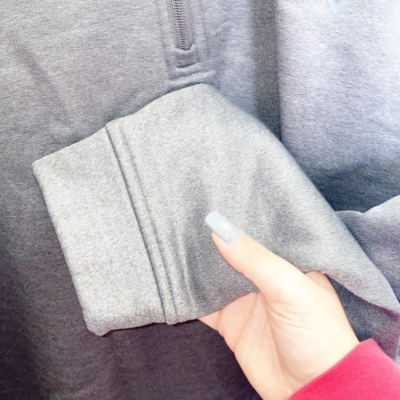 Callaway Mens Quarter Zip Banded Collar Heather Gray Long Sleeve Pullover - Picture 5 of 10